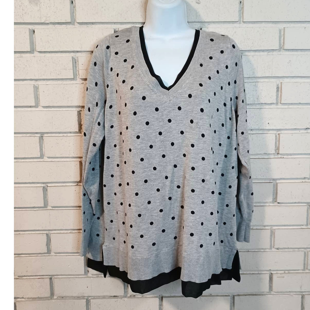 Lane Bryant Polka Dot Sweater Shirt